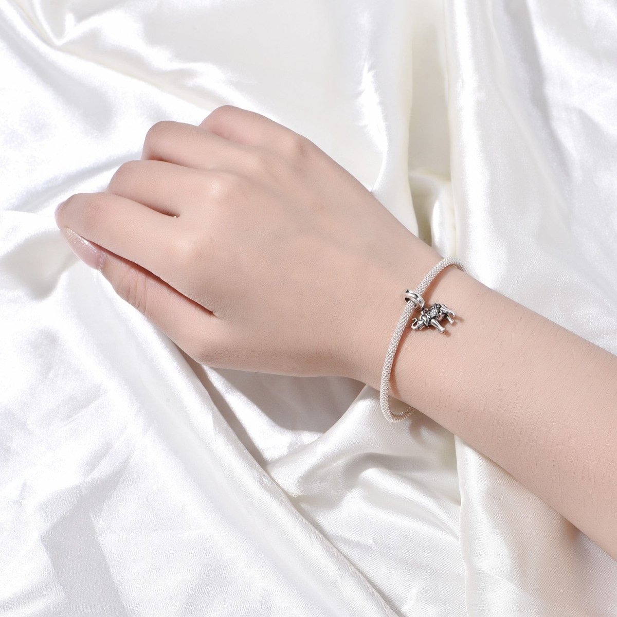 Pangama Jewelry Sparkling Elephant Dangle Charm