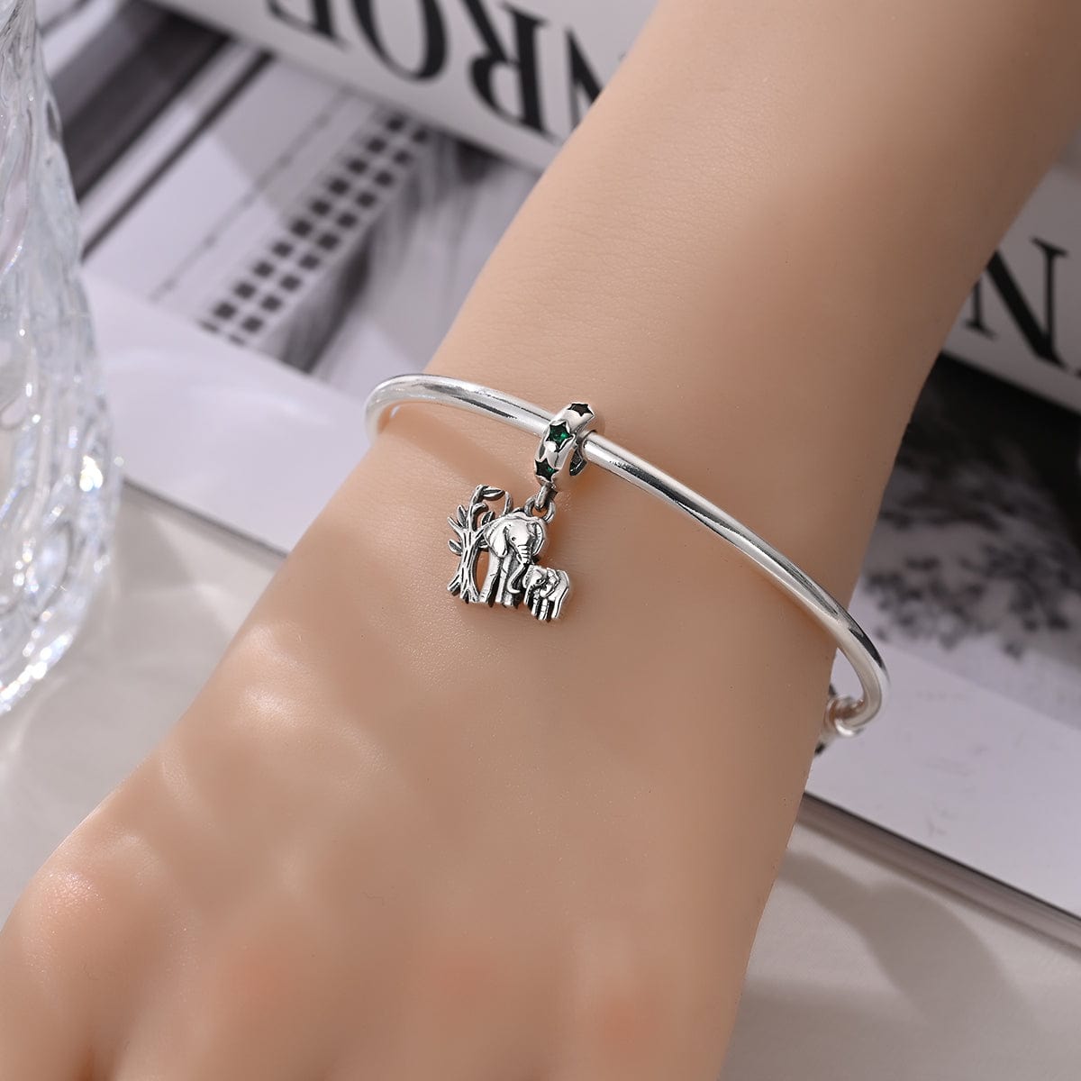 Pangama Jewelry Elephant Family Dangle Charm