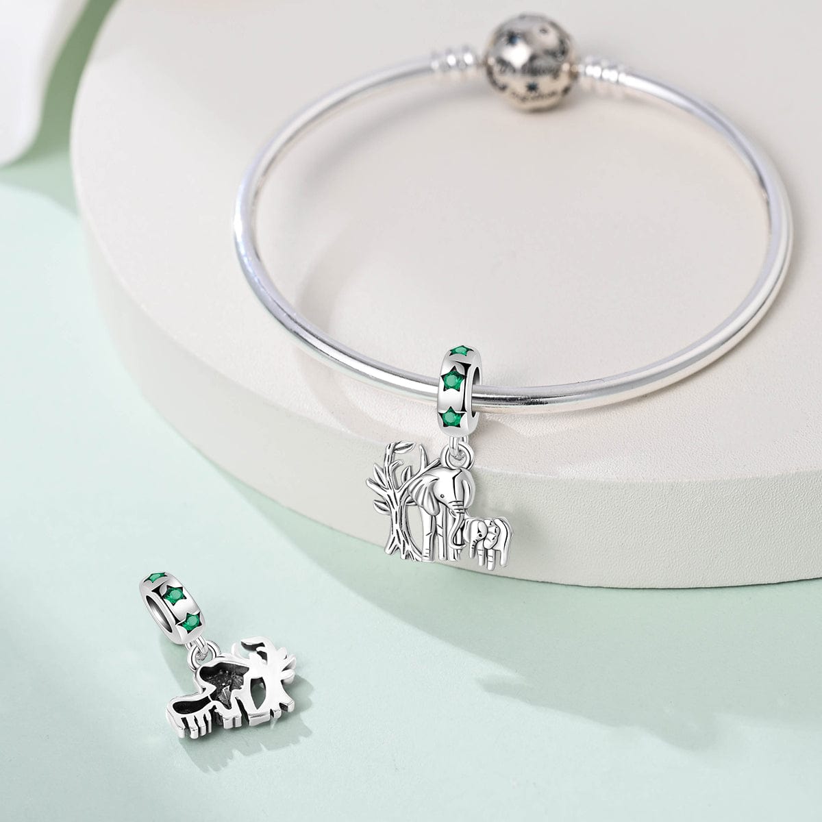 Pangama Jewelry Elephant Family Dangle Charm