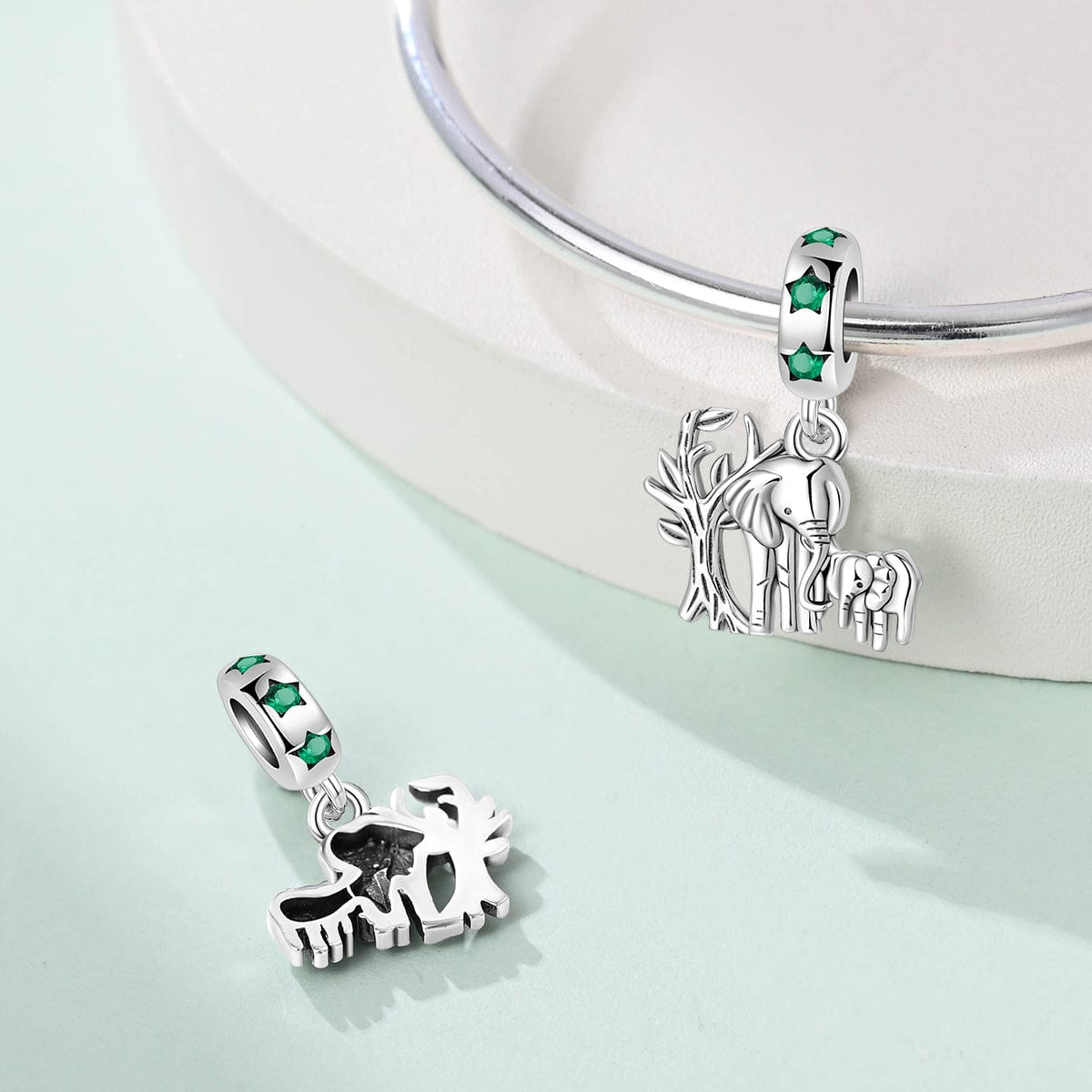 Pangama Jewelry Elephant Family Dangle Charm