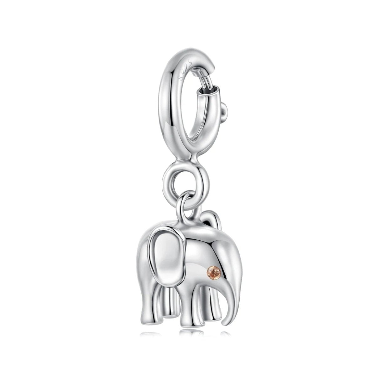 Pangama Jewelry Elephant with Crystal Eye Dangle Charm