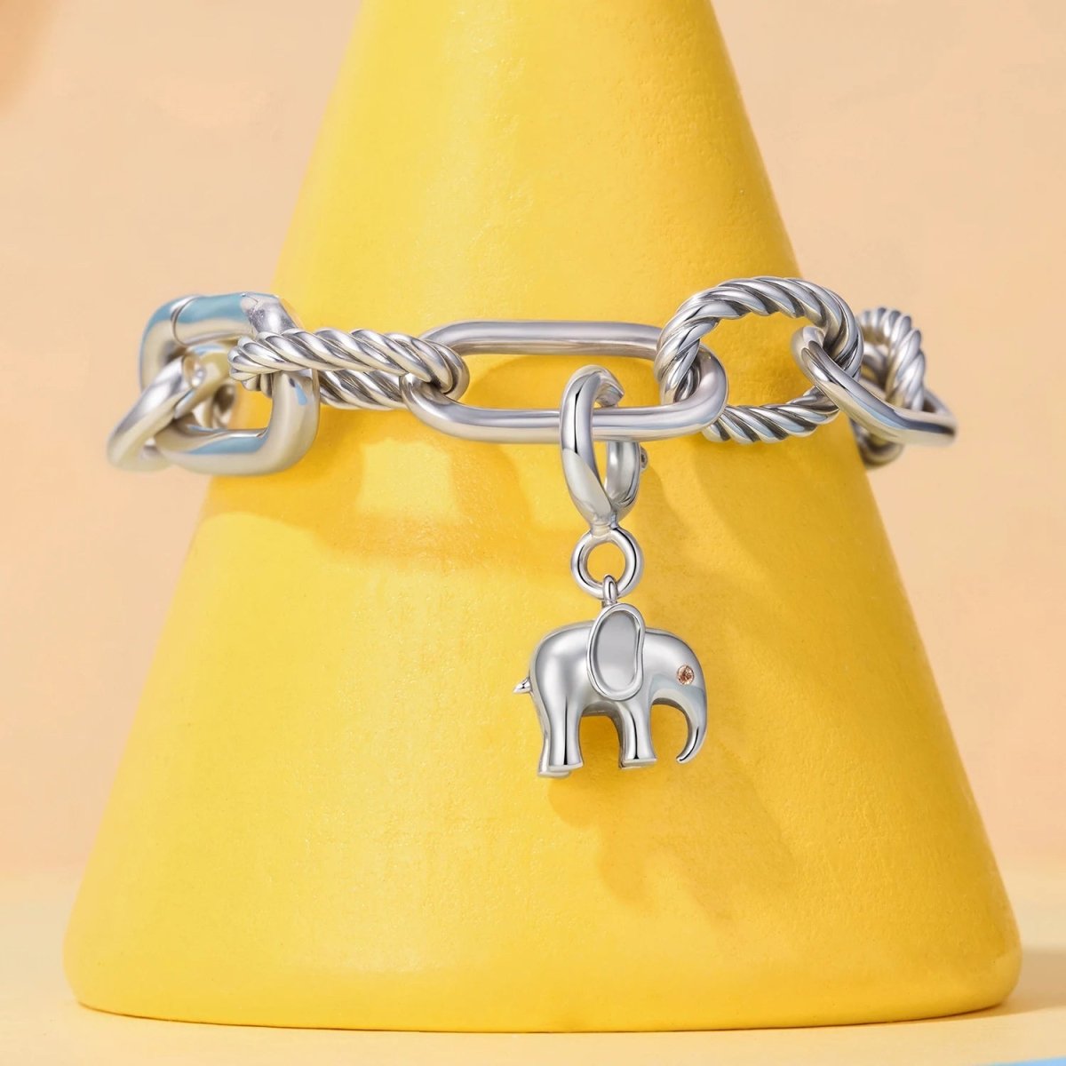 Pangama Jewelry Elephant with Crystal Eye Dangle Charm