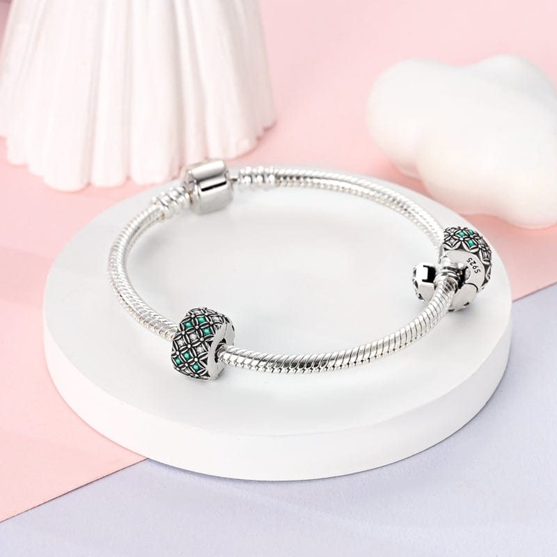 Pangama Jewelry Emerald & Diamond Floral Mosaic Charm