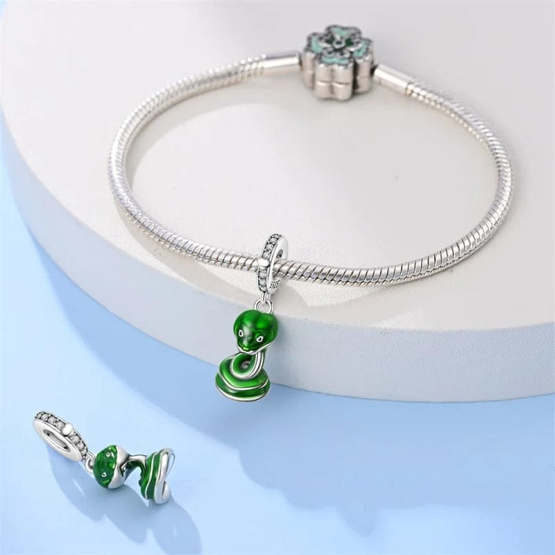 Pangama Jewelry Emerald Snake Dangle Charm