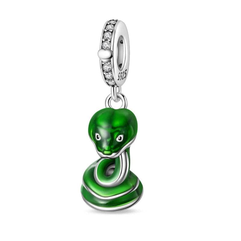 Pangama Jewelry Emerald Snake Dangle Charm