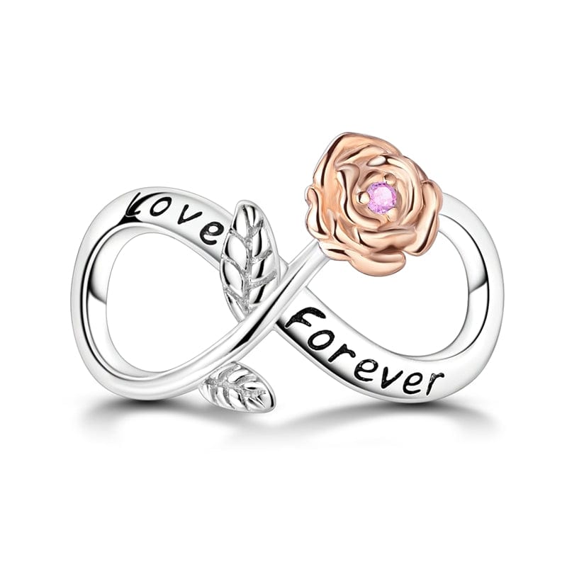 Pangama Jewelry Eternal Love Infinity Rose Charm