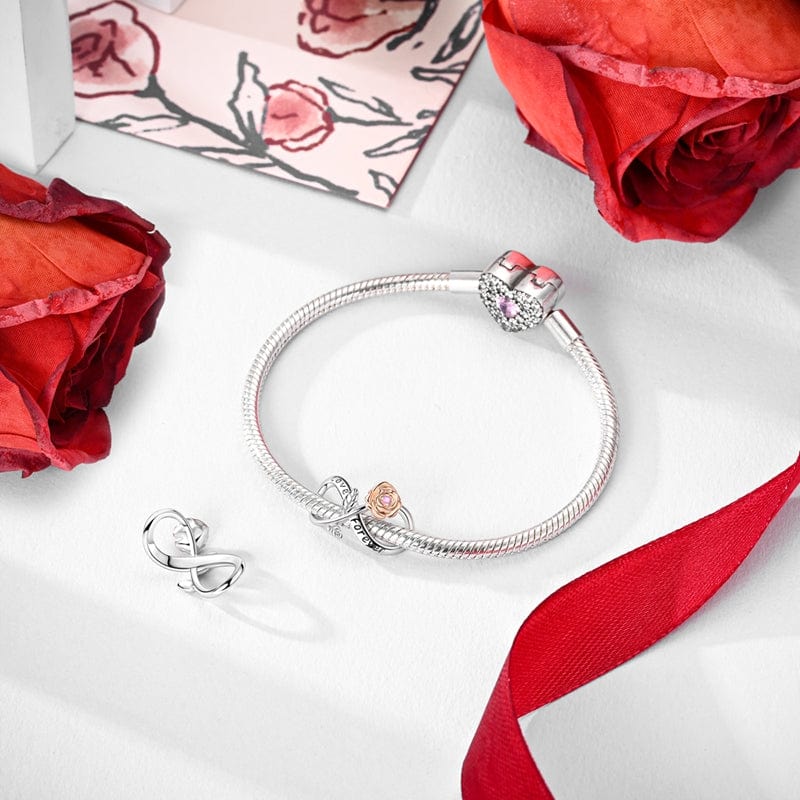 Pangama Jewelry Eternal Love Infinity Rose Charm