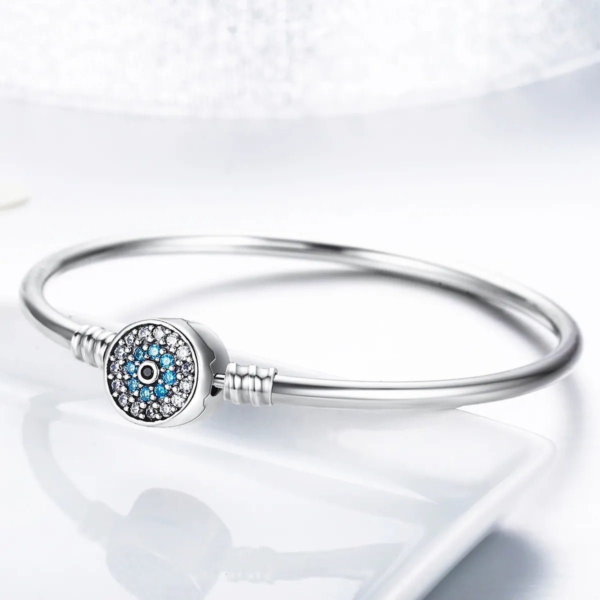 Pangama Jewelry Evil Eye Pavé Charm Bangle