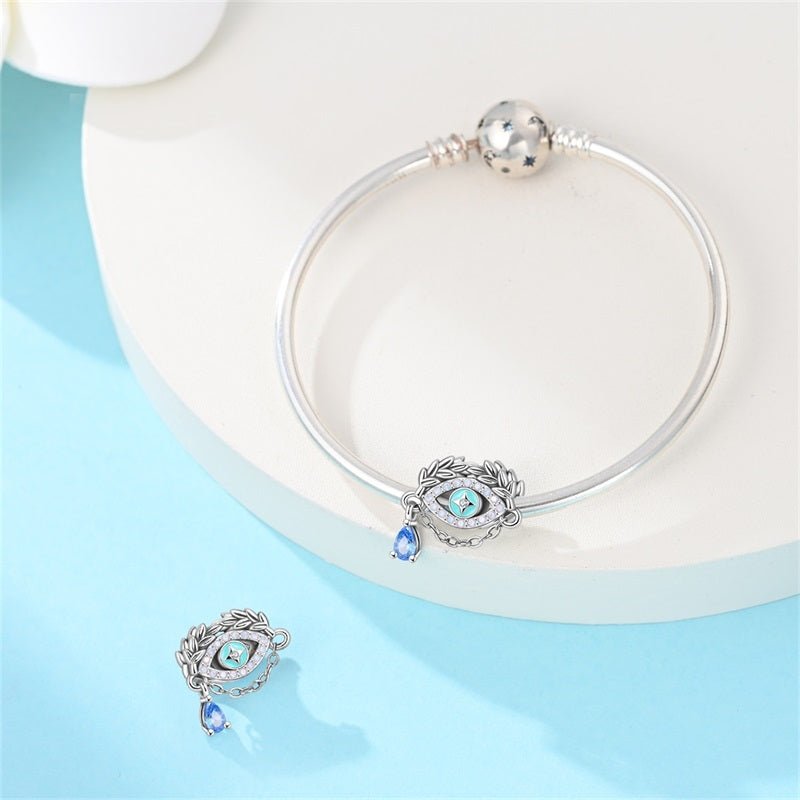 Pangama Jewelry Evil Eye with Blue Teardrop Charm