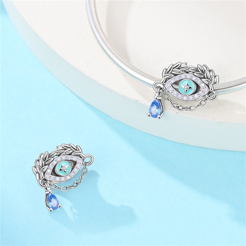 Pangama Jewelry Evil Eye with Blue Teardrop Charm