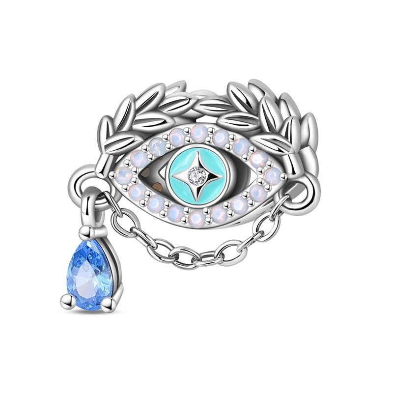 Pangama Jewelry Evil Eye with Blue Teardrop Charm