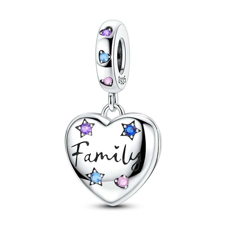 Pangama Jewelry Family Heart Locket Dangle Charm