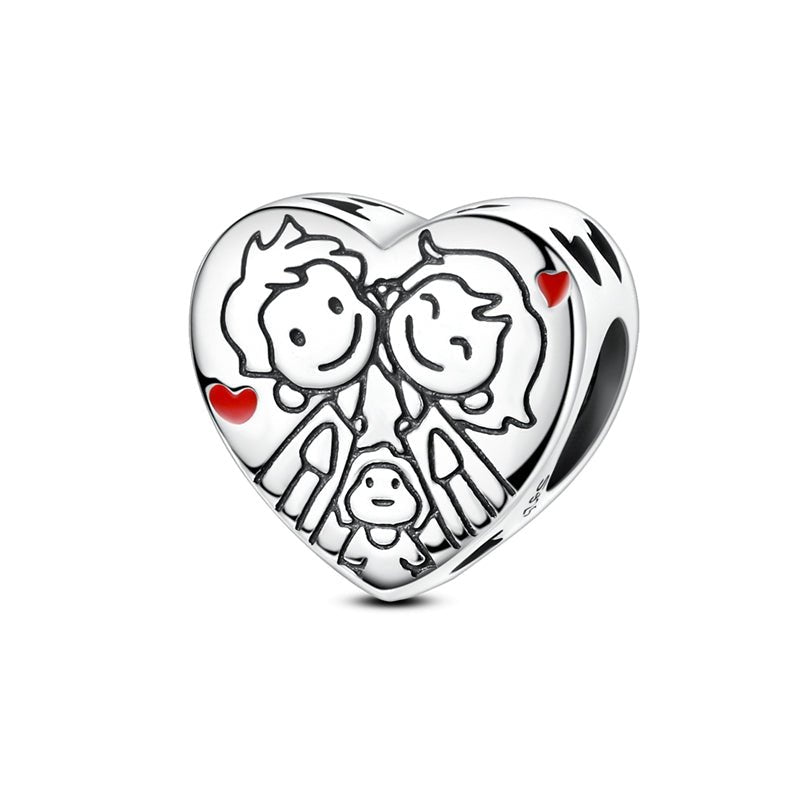 Pangama Jewelry Family Love Heart Charm