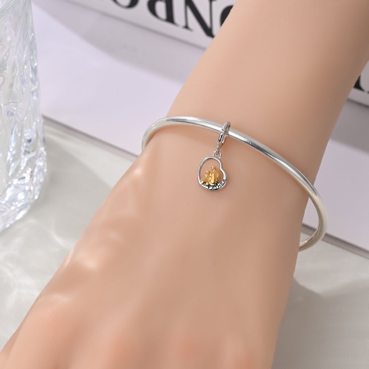 Pangama Jewelry Father & Daughter Heart Dangle Charm