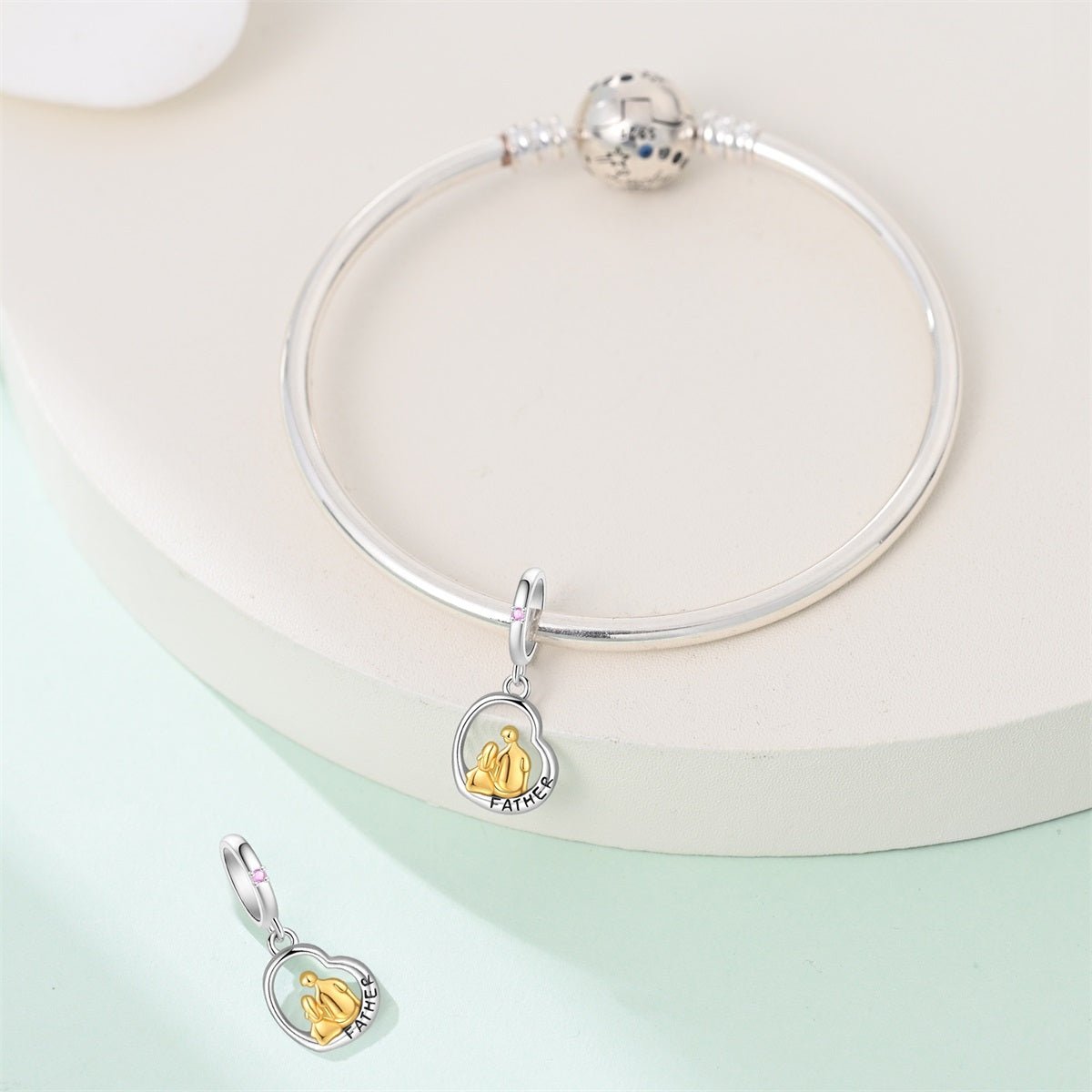 Pangama Jewelry Father & Daughter Heart Dangle Charm