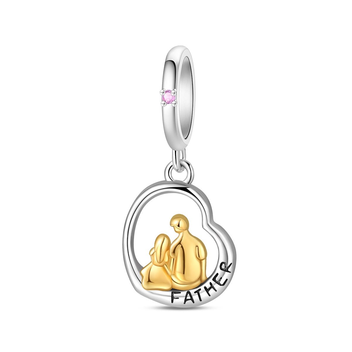 Pangama Jewelry Father & Daughter Heart Dangle Charm