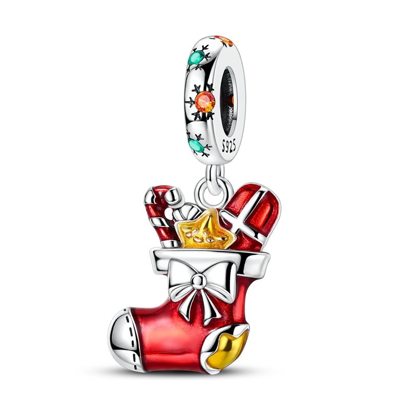 Pangama Jewelry Festive Christmas Stocking Dangle Charm