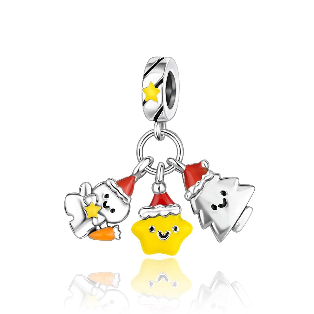 Pangama Jewelry Festive Trio Charm – Snowman, Christmas Tree, and Star