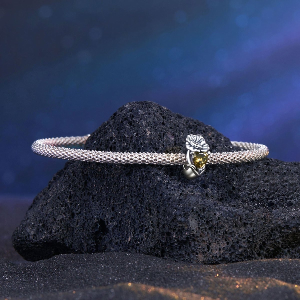 Pangama Jewelry Floral Heart Birthstone Charms