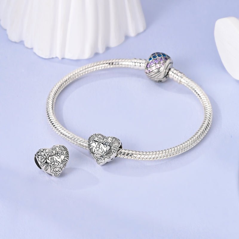 Pangama Jewelry Floral Heart Charm