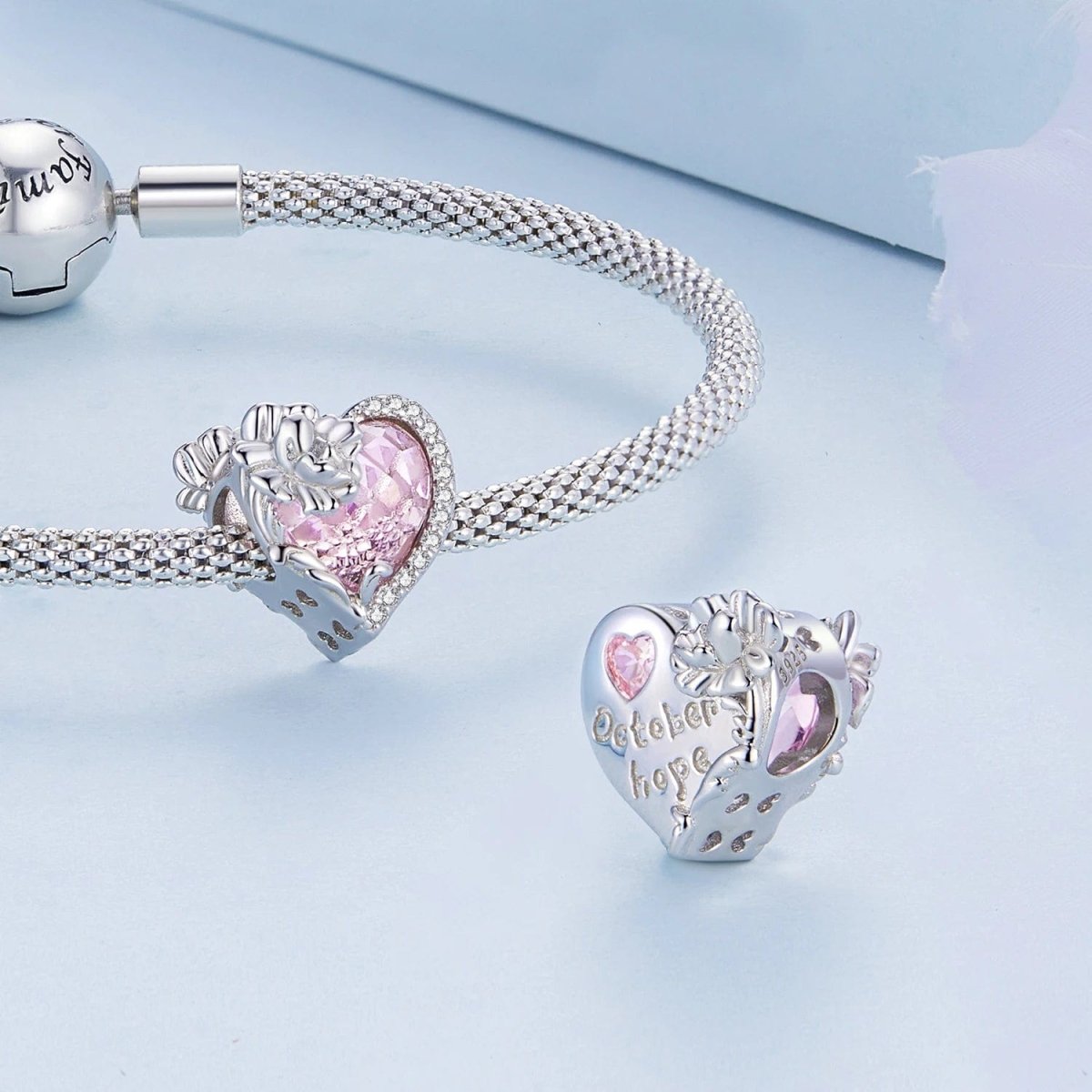Pangama Jewelry Floral Heart Crystal Birthstone Charms