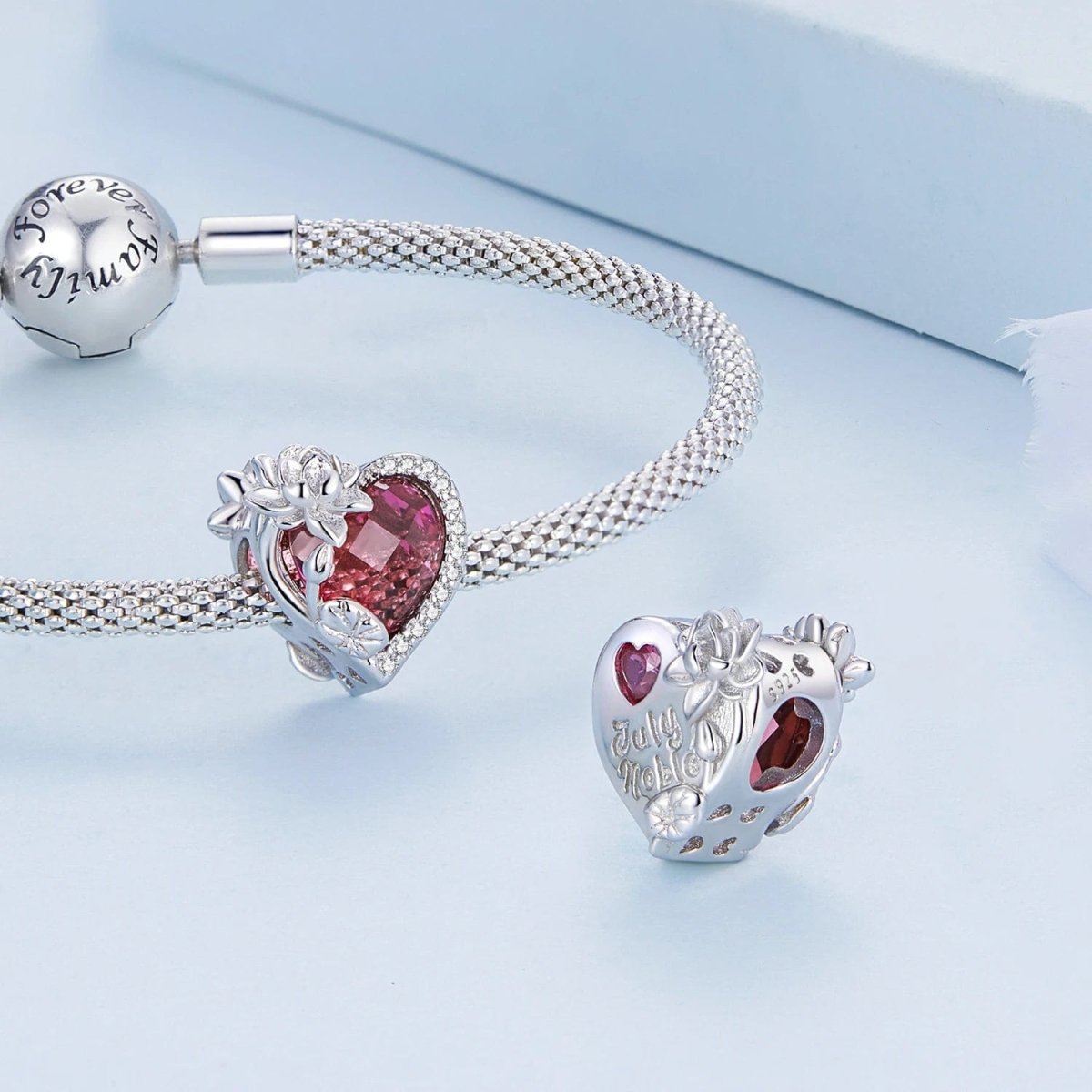 Pangama Jewelry Floral Heart Crystal Birthstone Charms
