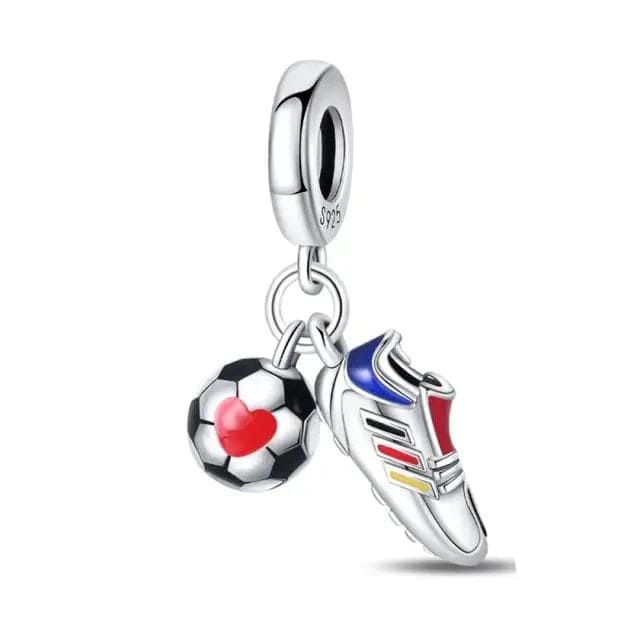 Pangama Jewelry Football Shoe & Ball Dangle Charm