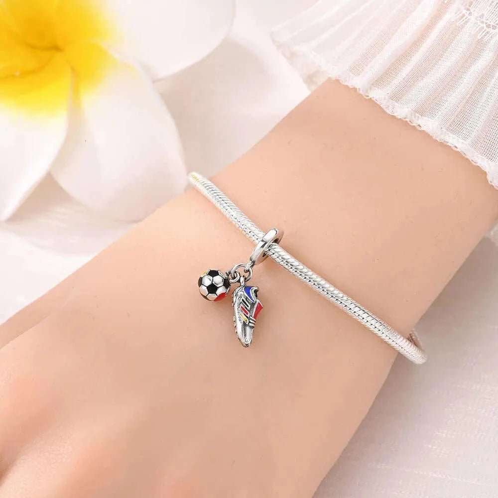 Pangama Jewelry Football Shoe & Ball Dangle Charm