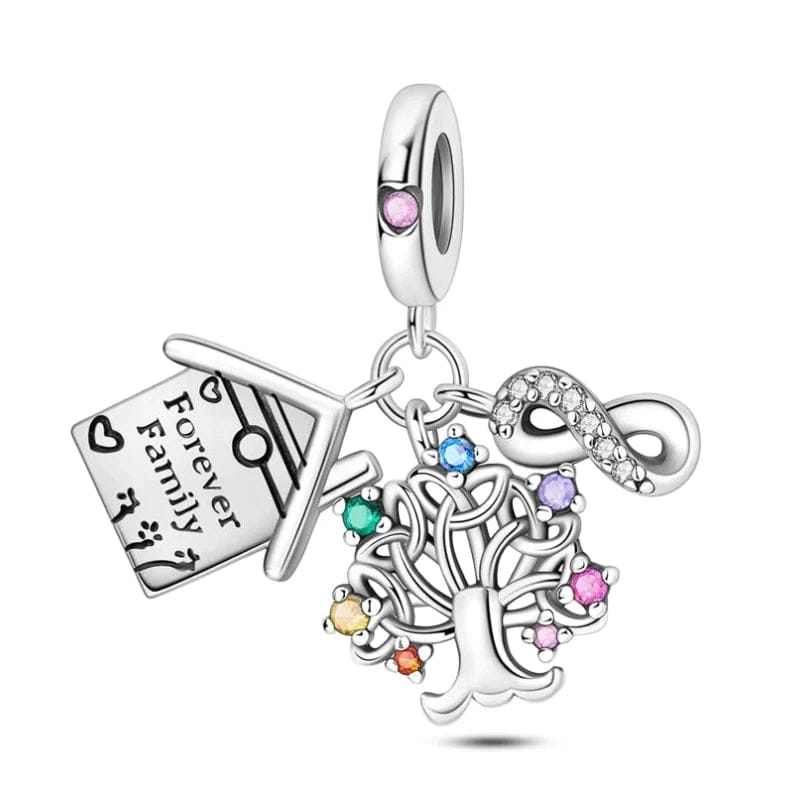 Pangama Jewelry Forever Family Treehouse & Infinity Triple Dangle Charm