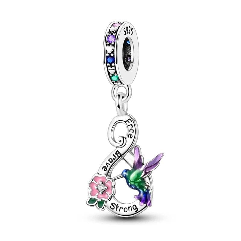Pangama Jewelry Free, Brave & Strong Bird Dangle Charm