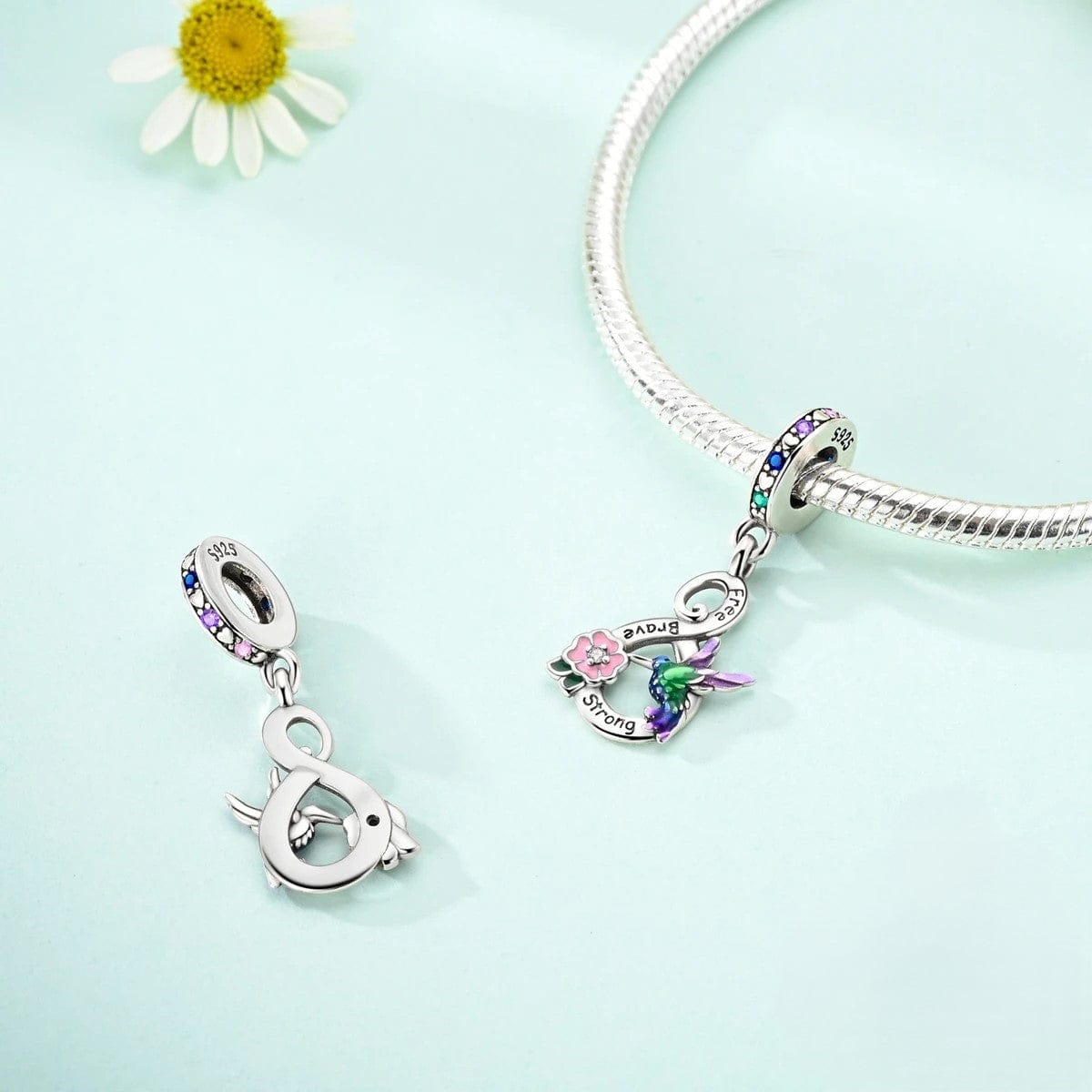 Pangama Jewelry Free, Brave & Strong Bird Dangle Charm