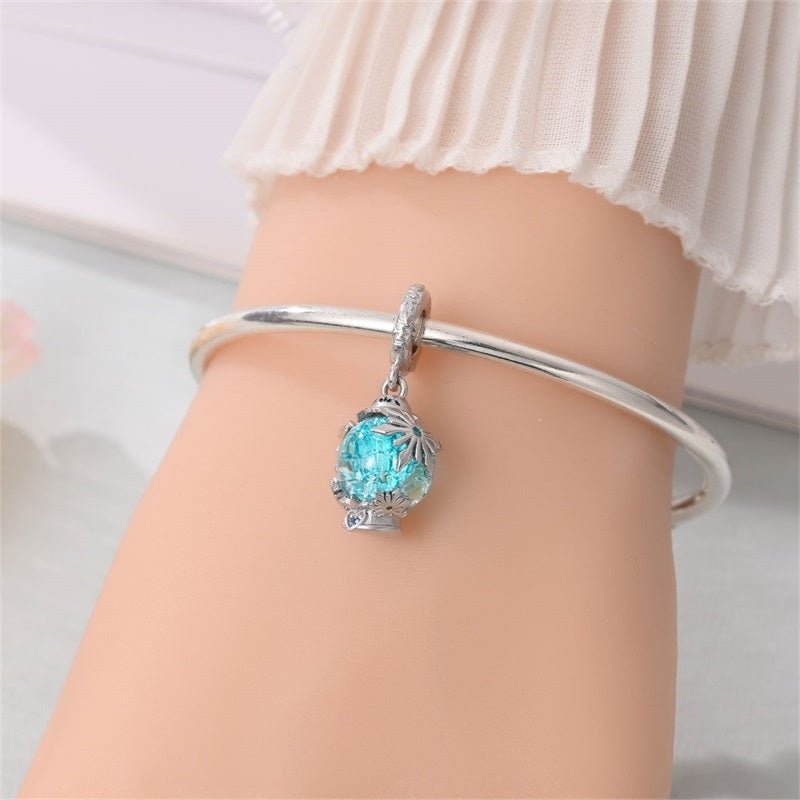 Pangama Jewelry Frozen Crystal Globe Dangle Charm