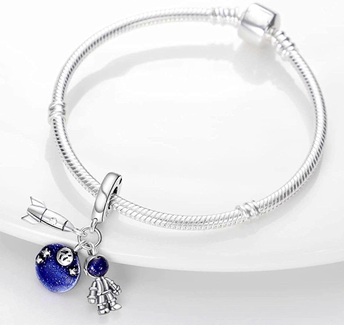 Pangama Jewelry Galactic Rocket, Planet, and Astronaut Charm