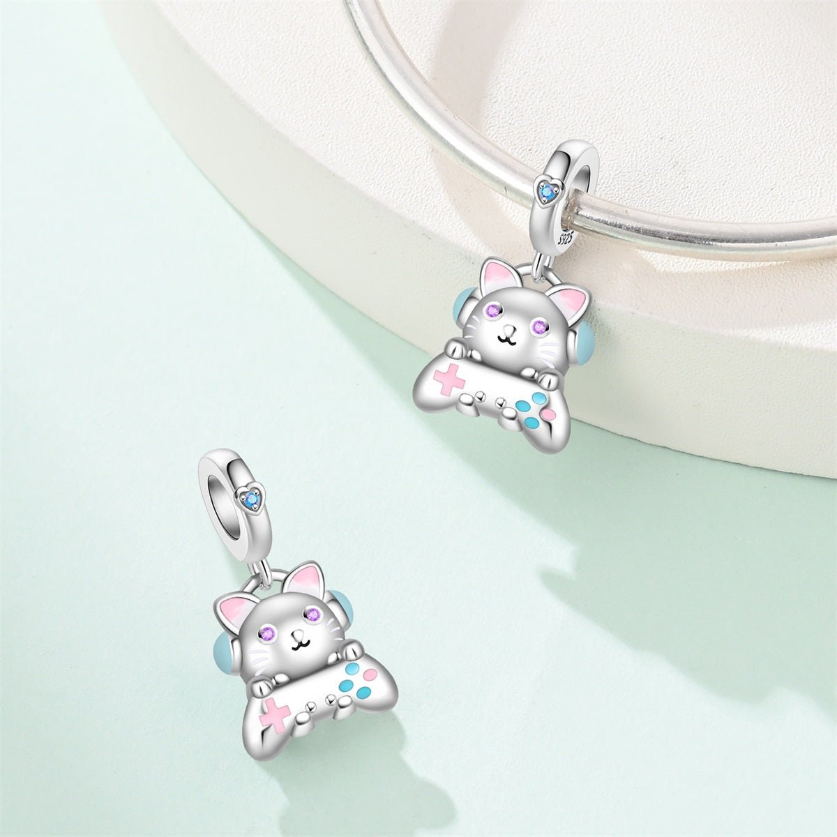 Pangama Jewelry Gamer Cat Dangle Charm