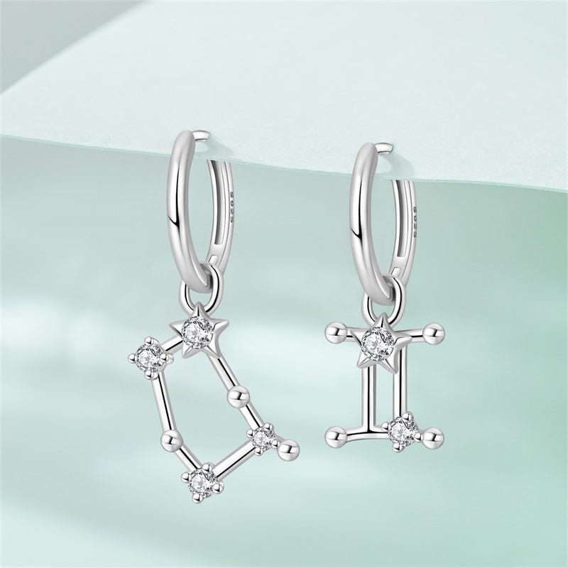 Pangama Jewelry Gemini Constellation Zodiac Hoop Earrings