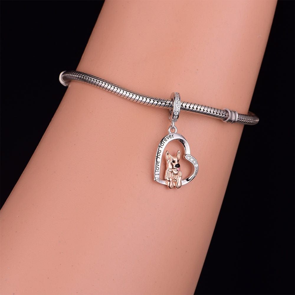 Pangama Jewelry German Shepherd Dog Heart Charm