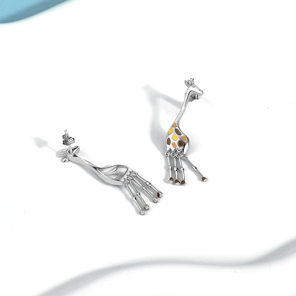 Pangama Jewelry Giraffe Drop Earrings with Enamel Details