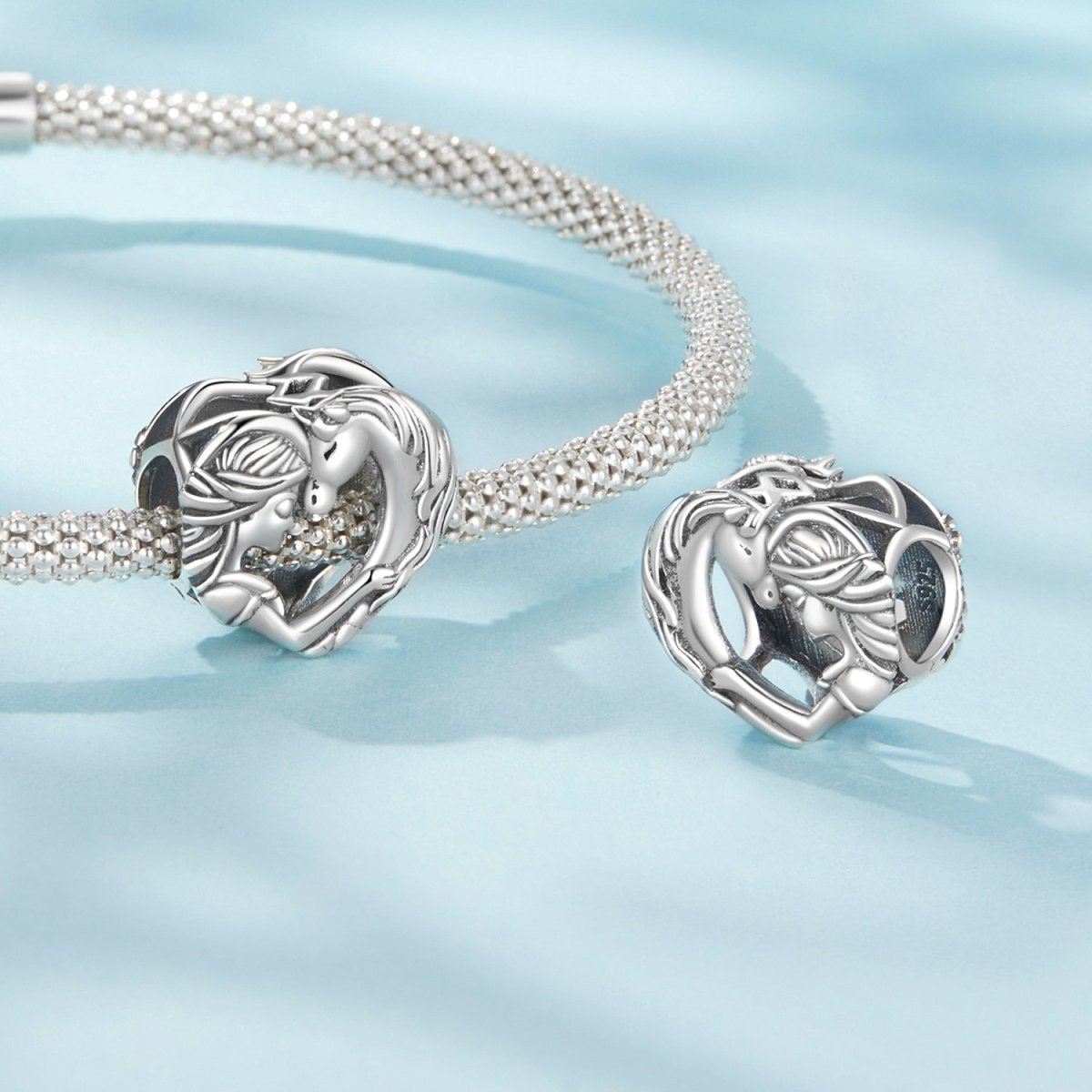 Pangama Jewelry Girl & Horse Heart - Shaped Charm