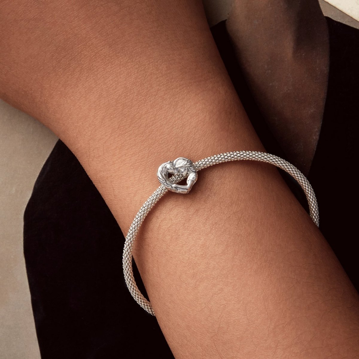 Pangama Jewelry Girl & Horse Heart - Shaped Charm