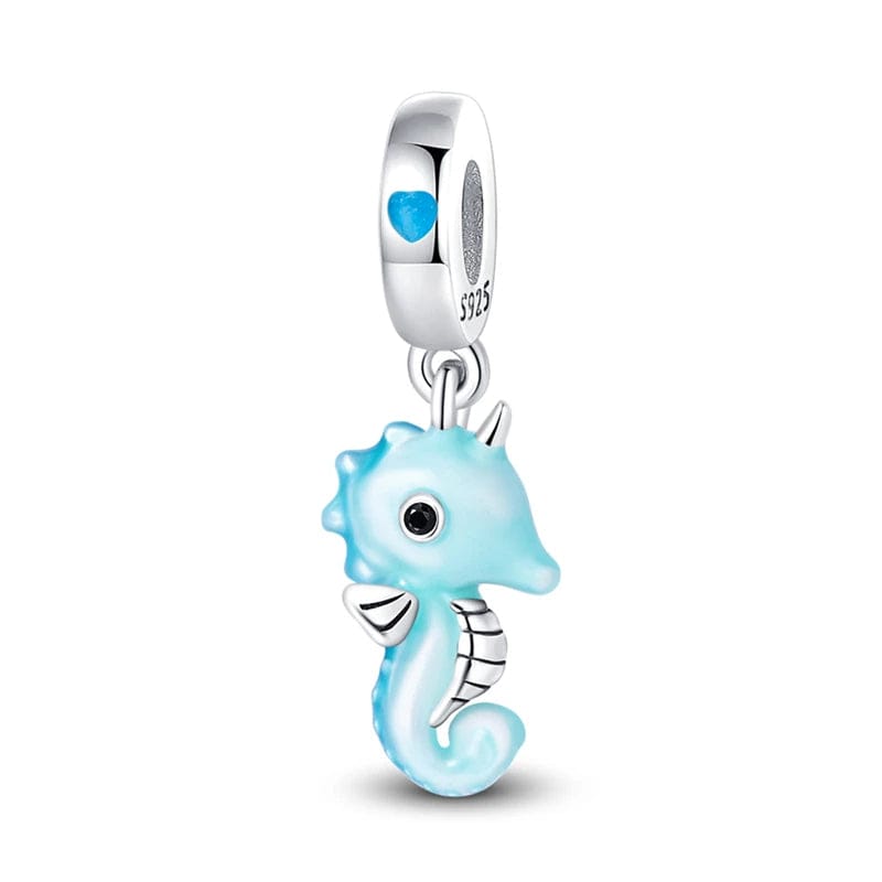 Pangama Jewelry Glow in the Dark Baby Seahorse Dangle Charm
