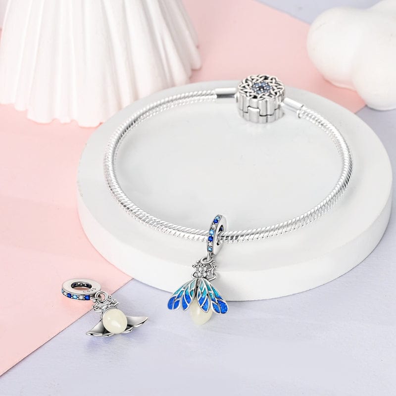 Pangama Jewelry Glow - in - the - dark Blue Firefly Dangle Charm