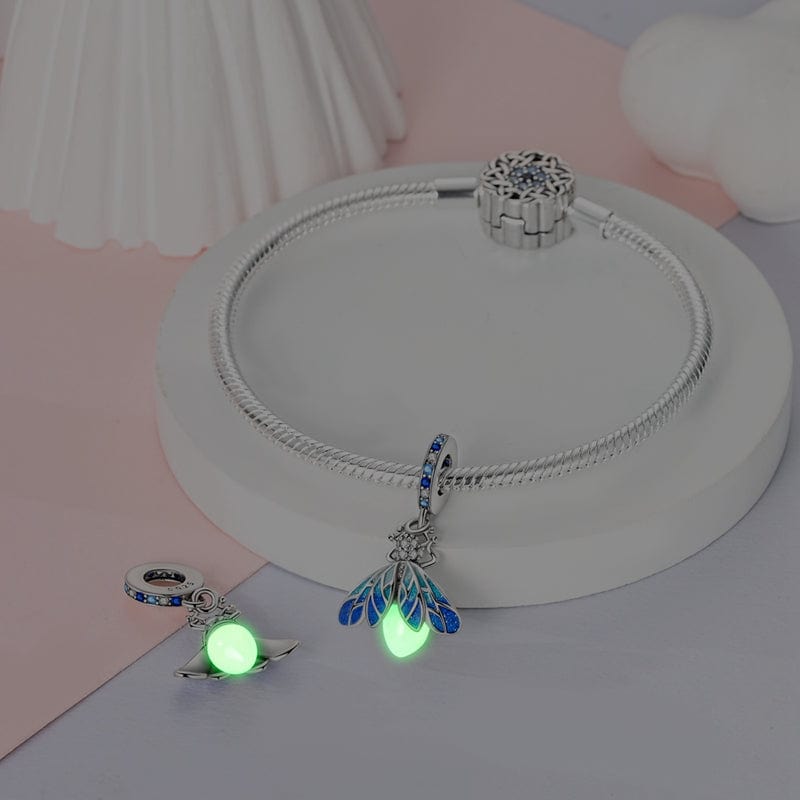 Pangama Jewelry Glow - in - the - dark Blue Firefly Dangle Charm