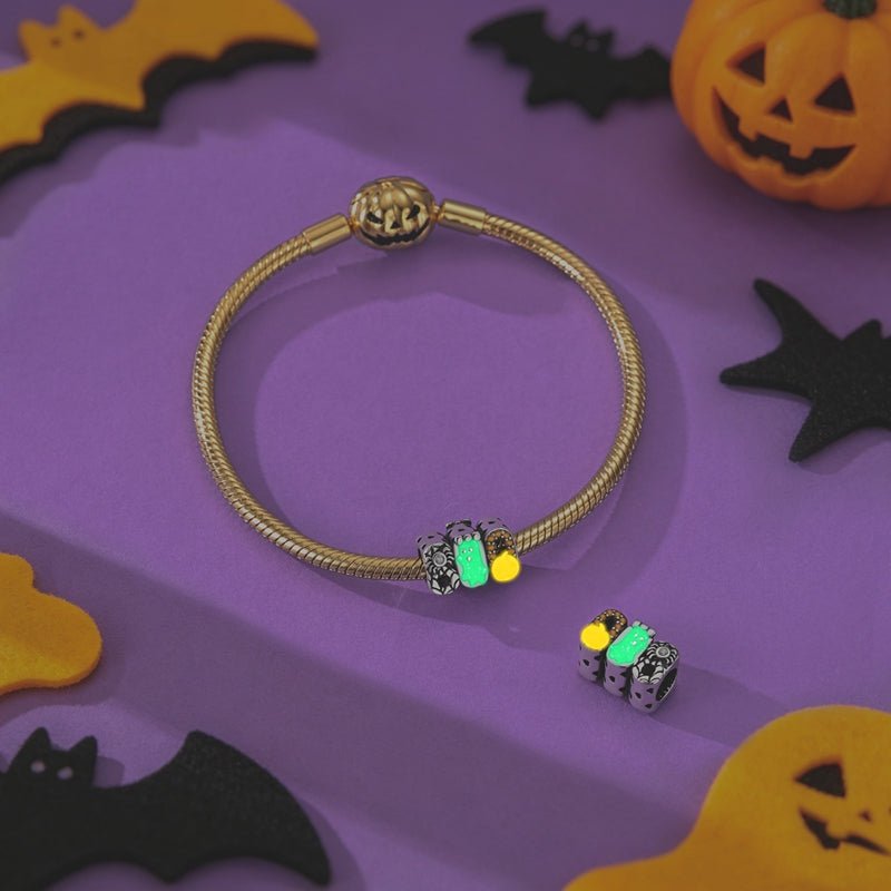 Pangama Jewelry Glow in the Dark Halloween Ghost, Spider & Pumpkin Charm