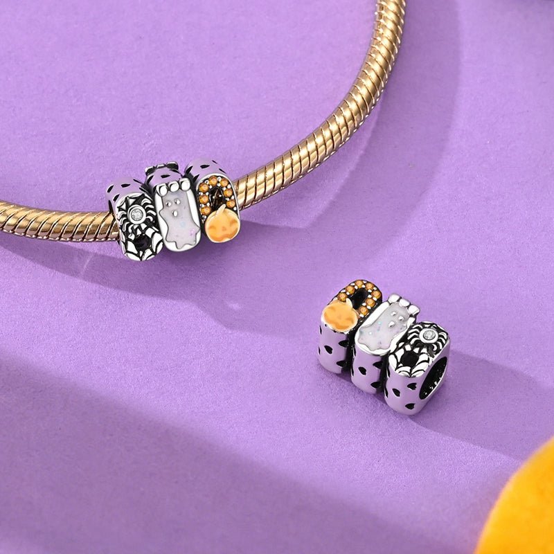Pangama Jewelry Glow in the Dark Halloween Ghost, Spider & Pumpkin Charm