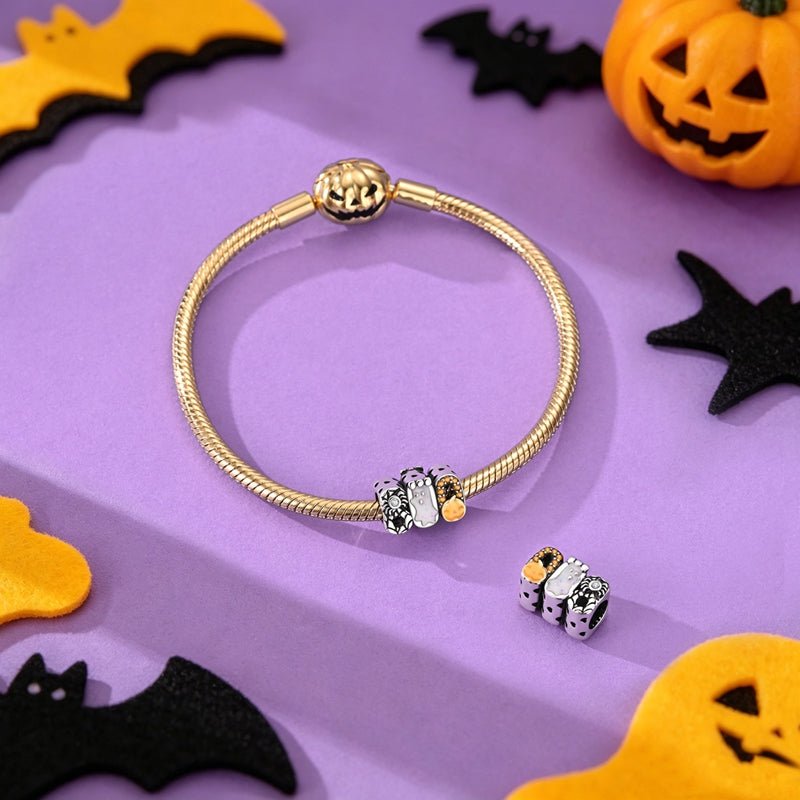 Pangama Jewelry Glow in the Dark Halloween Ghost, Spider & Pumpkin Charm