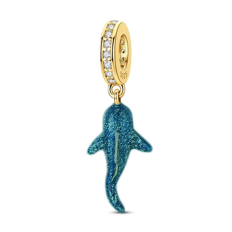 Pangama Jewelry Glow in the Dark Luminous Blue Whale Shark Dangle Charm