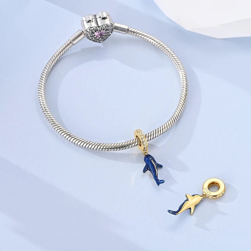 Pangama Jewelry Glow in the Dark Luminous Blue Whale Shark Dangle Charm