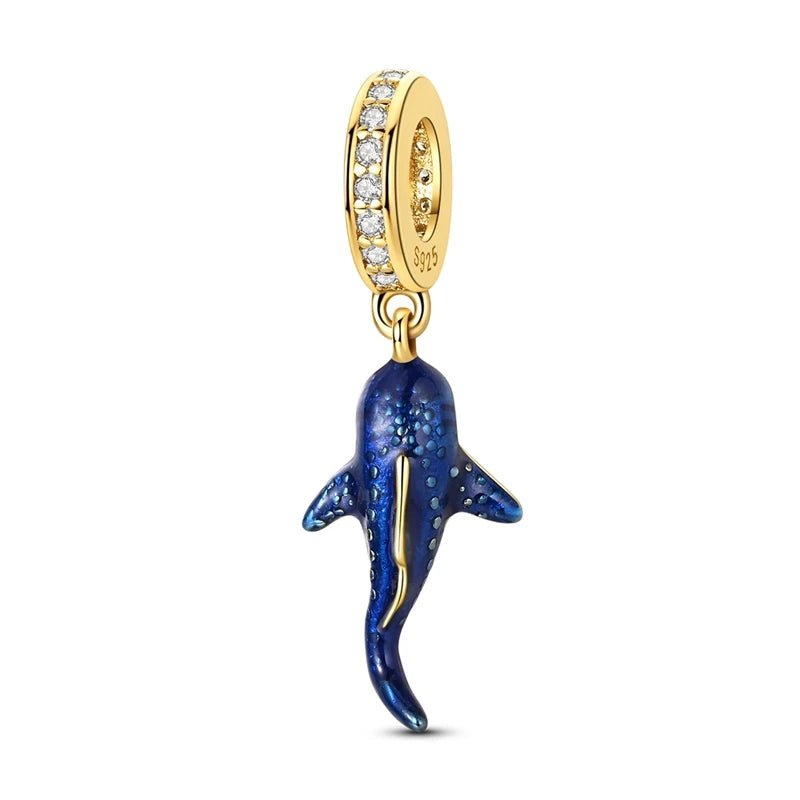 Pangama Jewelry Glow in the Dark Luminous Blue Whale Shark Dangle Charm