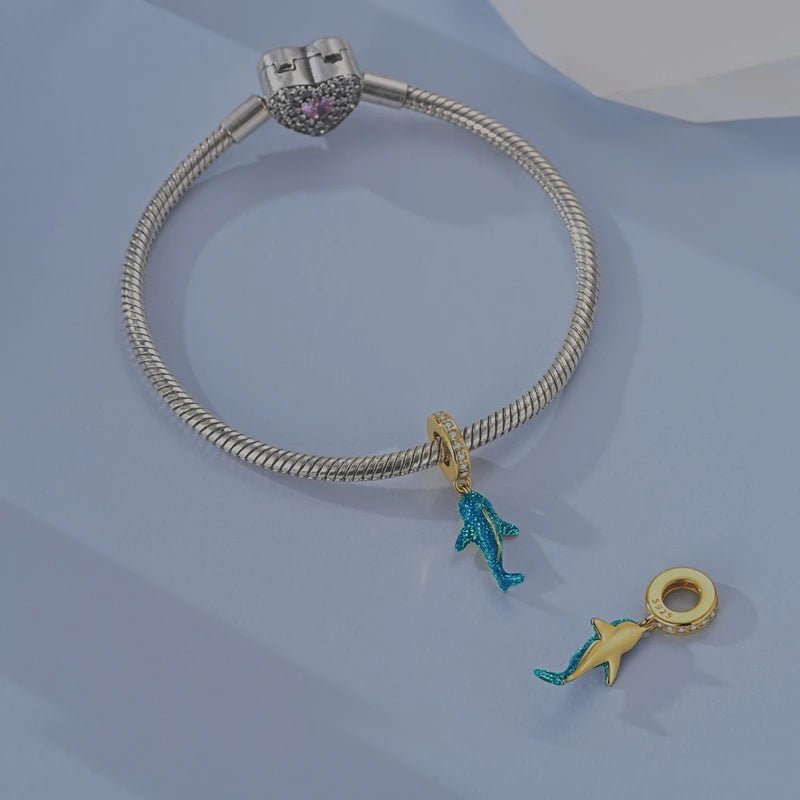 Pangama Jewelry Glow in the Dark Luminous Blue Whale Shark Dangle Charm