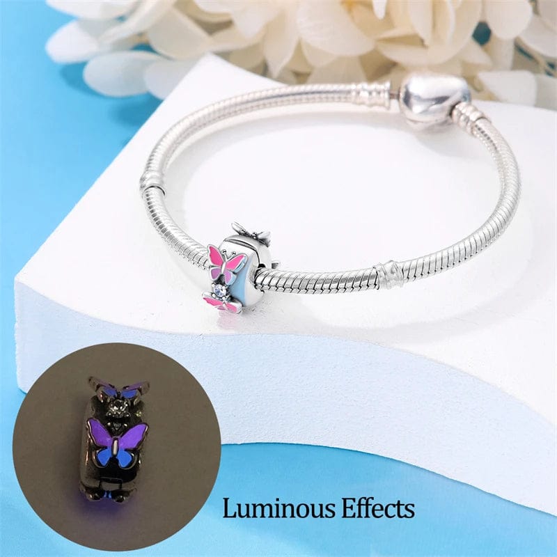Pangama Jewelry Glow in the Dark Luminous Butterflies Clip Charm